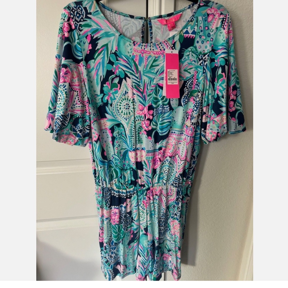 Lilly Pulitzer Britton romper looking sharp size Medium NWT